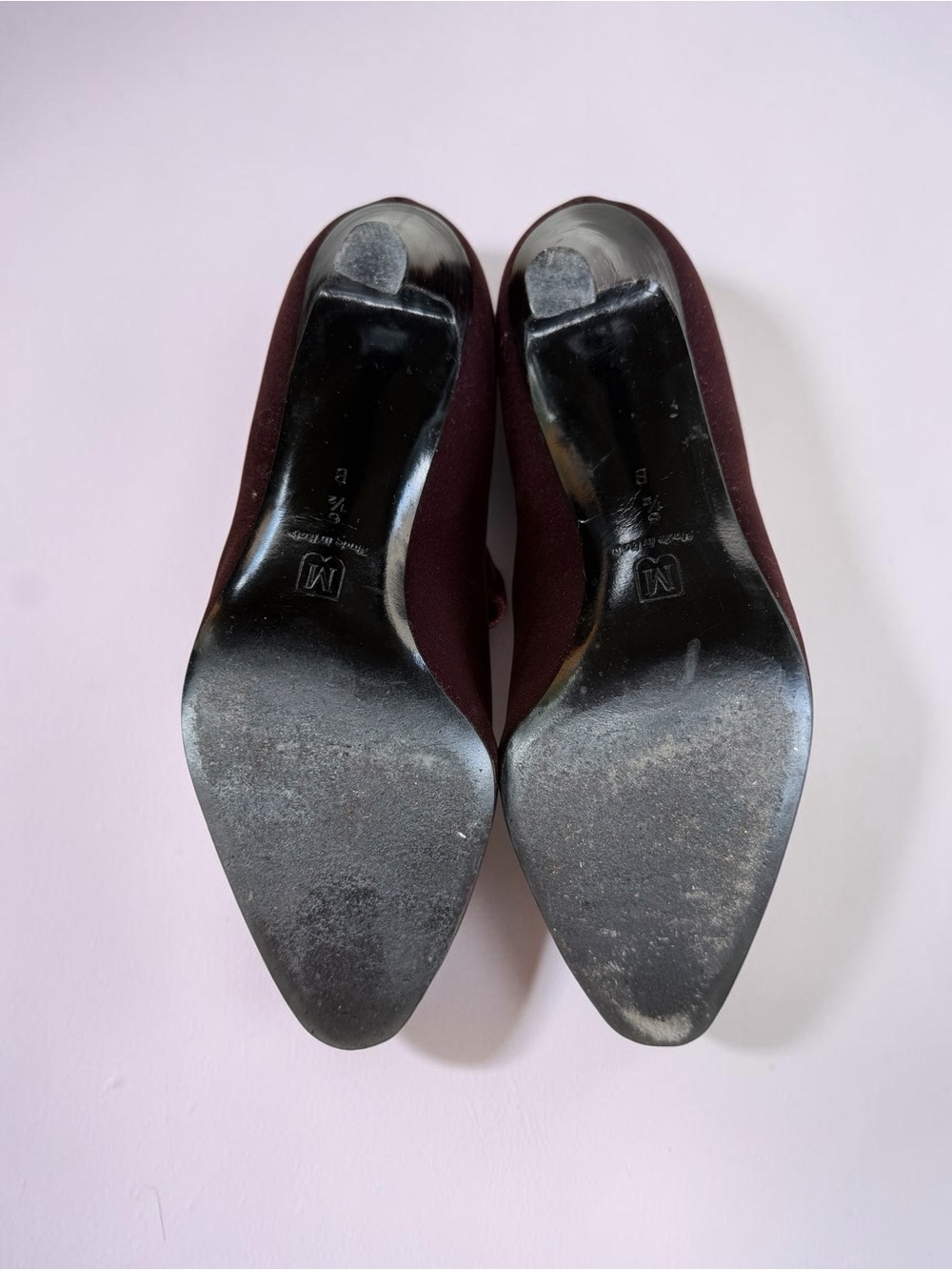 Y2K ✨Bruno Magli✨ Plum Velvet Mary Jane Pumps - Picture 5 of 7
